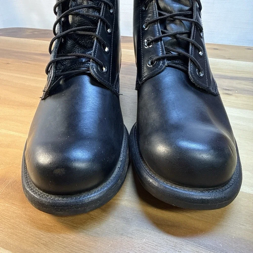VTG Biltrite Vietnam 1960s US Army Combat Jump Boots Black Leather 9W FZ  10-66